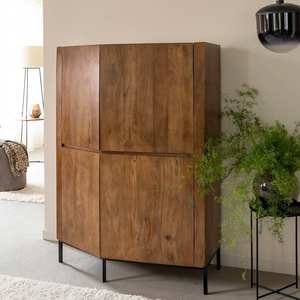 Buffet haut Vandana Sereno Zentrix en bois de manguier et travertin - Product Image 1