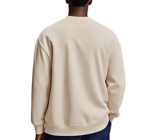 Sweat-shirt à col rond beige pour homme, coupe classique, en coton tricoté, pull décontracté pour l'automne, sweat-shirt à col rond, coupe classique, tricoté - Product Image 2