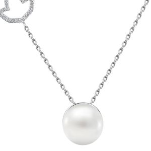 Silver <b>Double</b> Chain Pearl Pendant <b>Necklace</b> with Bird Shape Charms White Round Pearl Elegant Layered Women Fashion Jewelry - Product Image 4