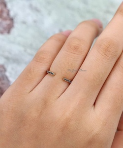 New Design Fashion Jewelry 925 Sterling Silver Black Diamond <b>Open</b> <b>Ring</b> <b>Open</b> Style Mid-century <b>Ring</b> for Women Anniversary Gift - Product Image 5