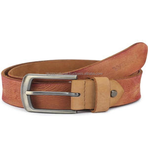 Stock Vintage classique hommes ceinture en cuir véritable cuir de vache alliage boucle ceinture au fabricant de gros Inde - Product Image 5