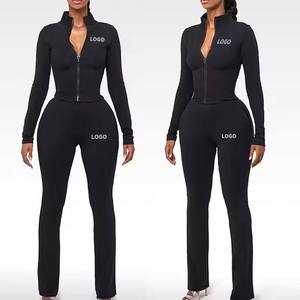 Ensemble deux pièces pour femmes, veste et pantalon, ensemble moulant et ajusté, ensembles pour femmes, ensemble décontracté d'été, ensemble assorti pour OEM et sur mesure - Product Image 4