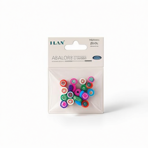 Ilan Abalorios Perline rotonde in argilla polimerica 5x9mm con motivo floreale 20pz - Product Image 2