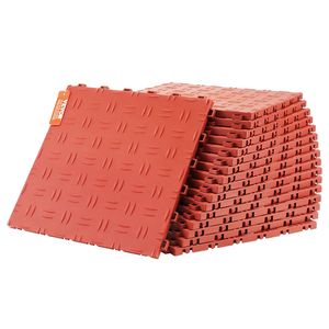 Lot de 25 dalles de revêtement de sol de garage emboîtables 12 x 12 x 0,53 pouces, antidérapantes, texture double face, en plastique pour garages - Product Image 1