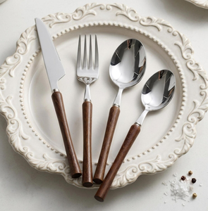 Cubertería Occidental Tradicional de Alta Calidad, Acero Inoxidable Plateado, Juego de 5 Piezas de Cuchillo, Tenedor y Cuchara, Sostenible, para Hotel y Cocina - Product Image 3