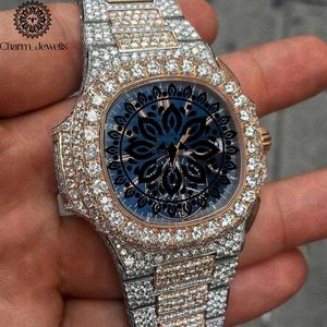 Charm Jewels Luxury Men's Stainless Steel <b>Watch</b> Square Case 42mm Analog Quartz Sapphire Crystal Folding Clasp Luminous - Product Image 1