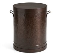 Table d'appoint martelée en métal argenté, faite à la main, avec design martelé – Meilleure vente