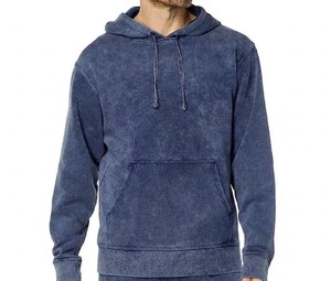 Sweat à capuche décontracté en coton lavé pour homme, couleur unie, coupe classique, en molleton bouclette avec poches, idéal pour l'automne - Product Image 1