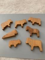 Ensemble de figurines d'animaux en bois durables de haute qualité, 13 animaux de ferme peints à la main, écologiques et éducatifs
