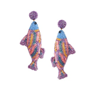 Boucles d'oreilles à pompons perlés personnalisées pour filles, élégantes, brodées à la main avec des perles de rocaille, pour les fêtes - Product Image 4