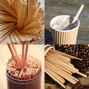 Eco Friendly Wooden Stirrer for Drinks Disposable <b>Coffee</b> Sticks for Cafe Restaurant and <b>Takeaway</b> Use - Product Image 6