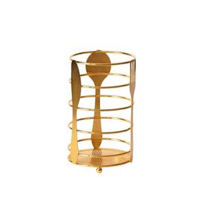 Support à couverts créatif en acier inoxydable doré, élégant, pour organiser cuillères, fourchettes et couteaux, idéal pour la table à manger et la cuisine. - Product Image 4