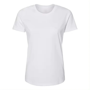 Camiseta de Manga Corta para Mujer, Cuello Redondo, Color Sólido, Corte Regular, Tejido de Punto, Informal, para Todas las Temporadas, Negra, Azul Marino, Gris, Rosa, Blanca - Product Image 4