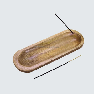 Tablero creativo Quemador de incienso de madera Soporte de incienso anticenizas Soporte de palo Tarro de vela para meditación Yoga Relajación 11 "* 2,5" - Product Image 2