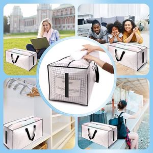 Set di 8 Grandi Borse per Trasloco Resistenti all'Acqua con Cerniere e Maniglie, Soluzione Robusta per lo Stoccaggio di Vestiti - Product Image 2