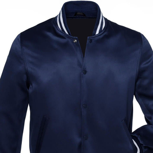 OEM Unisex Streetwear Stylish Satin <b>Baseball</b> <b>Jacket</b> Custom Logo Embroidery Sports College Team Satin Varsity <b>Jacket</b> - Product Image 3