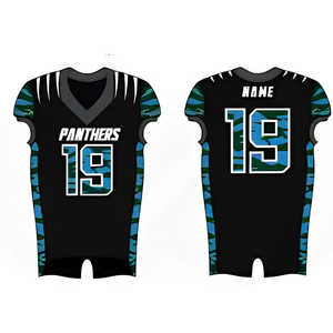 Maillot de football junior pour adulte, manches courtes, col en V, séchage rapide, équipe Panthers, noir, blanc, rouge, bleu, marine, vert, jaune, orange, taille XL - Product Image 3