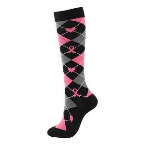 Chaussettes longues personnalisées avec logo, à rayures, pour étudiantes, chaussettes de sport à compression, multicolores, pour filles et femmes, vente en gros - Product Image 6