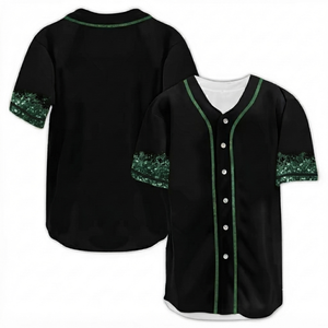 DROGEN EXPORT Jersey de Béisbol Premium Personalizado con Estampado Digital Tie-Dye Negro y Verde Oscuro, 100% Poliéster de Malla de Secado Rápido, Personalizado para Equipos - Product Image 1
