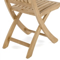 Chaise de jardin pliante en teck, mobilier de patio en bois massif, design rustique, pieds effilés, imperméable, durable, portable