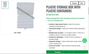 Caja de Almacenamiento de Plástico Transparente, Contenedores Redondos Organizadores para Joyería, Herramientas, Cuentas y Piezas | N.° de artículo GS-1928 - Product Image 3