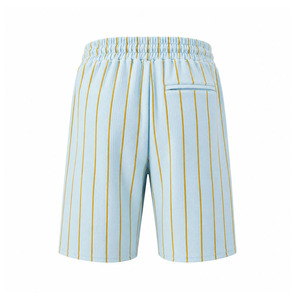 Conjunto de camiseta y pantalones cortos a rayas para hombre Ekin Impex, azul claro y amarillo, cuello redondo, ropa deportiva informal de verano, conjunto deportivo informal. - Product Image 6