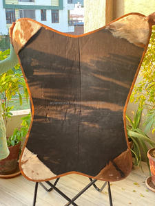 Silla decorativa hecha a mano con mariposas de cuero y piel, cómoda, para comedor - Product Image 5