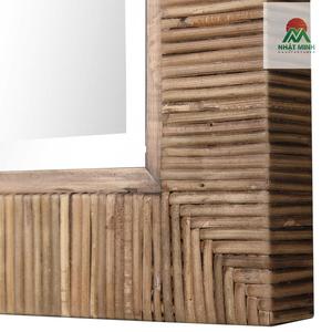 กระจกทรงสี่เหลี่ยมหุ้มหวายขอบมน สามารถแขวนได้ทั้งแนวนอนและแนวตั้ง - Product Image 4