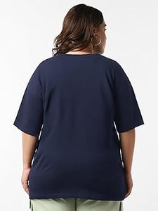 Camiseta Extra Grande para Mujer, Corte Holgado Informal, Corta, Tejido de Punto Suave y Transpirable de Alta Calidad, Top para Uso Diario - Product Image 2