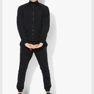 Men's Black Full Sleeve <b>Tracksuit</b> Set Stand Collar Sporty Joggers With Side Pockets Quick Dry Autumn Wear - Product Image 2