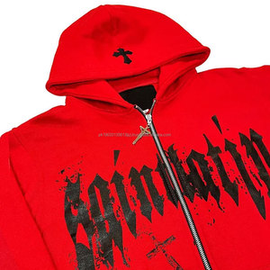 Sudadera con Capucha Personalizada para Hombre, con Cierre, Bordada, Lisa, Deportiva, con Logotipo, de Algodón y Felpa, para Invierno, Venta al Por Mayor - Product Image 2