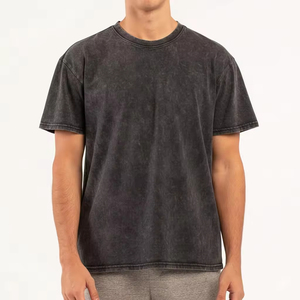 เสื้อยืดคอตตอนฟอกสีทรงโอเวอร์ไซส์ พิมพ์โลโก้ตามสั่ง สำหรับผู้ชาย คอกลม เสื้อยืดเปล่า ขายส่ง ทรงปกติ แขนสั้น - Product Image 1