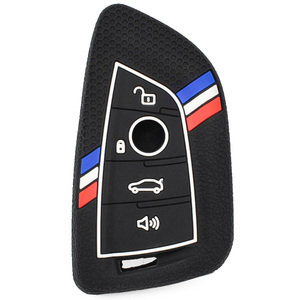 Coque de clé de voiture en silicone noir à 4 boutons, étui de protection pour télécommande, accessoires de remplacement pour serrurier automobile, coque de clé de voiture à distance - Product Image 1