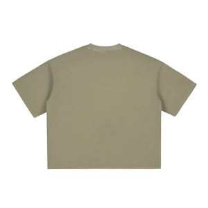 Camiseta de manga corta para hombre, estilo boxy, 260 gramos, teñida con hilo, vintage, lavada, envejecida, de algodón puro, estilo pesado, estilo urbano. - Product Image 2