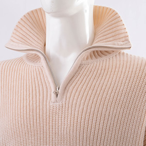 Cardigan en laine unie pour homme, col roulé 1/4 zip, manches classiques, anti-boulochage, tricot épais, idéal pour l'hiver - Product Image 6