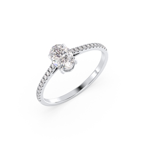 REYES Latest Design 14K Solid White Gold HPHT CVD Lab Grown Diamond Wedding Promise Ring For Women Birthday Gift Fine Jewelry - Product Image 1