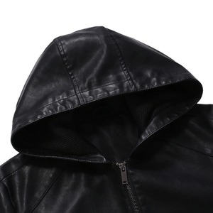 Men's Vintage Slim Jacket Winter Autumn Motorcycle Biker Coat Fleece Hood Warm Casual Moto Design Sheep Skin Canvas Material - Product Image 4