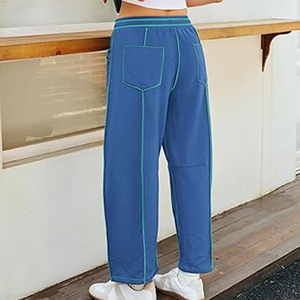 Women Breathable Cargo Sweatpants Wide Leg Pants High Waist Drawstring Casual Loose Fit Joggers - Product Image 3