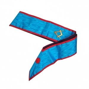 Écharpe de Maître du Rite écossais, écusson carré et compas, broderie professionnelle à la machine, dentelle, épingle de sûreté, qualité supérieure - Product Image 1