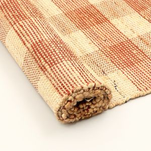 Tapis en jute et coton tissé à la main, motif écossais marron, 5x7 pieds, tapis et ensembles de tapis artisanaux - Product Image 5