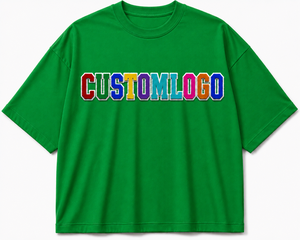 Camiseta de Manga Corta Verde para Hombre con Logotipo Personalizado, 100% Algodón Jersey, Cuello Redondo, Diseño con Letra Impresa en la Parte Delantera, Corte Regular Informal - Product Image 1