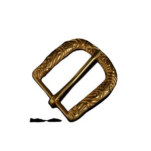 Hebilla de Latón en Tono Dorado con Patrón de Flores en Relieve, Accesorio Decorativo para Bolsos, Cinturones y Ropa de Moda, Suministro al por Mayor - Product Image 1