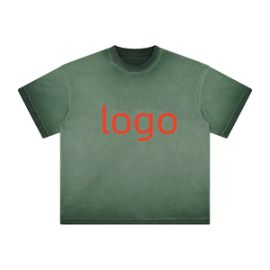 Men's <b>Acid</b>-Wash Oversized Long T-Shirt - 260g Heavyweight 100% Cotton <b>Drop</b> Shoulder Boxy Streetwear Tee - Product Image 3