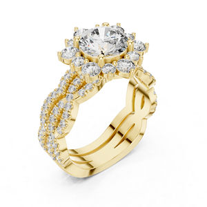 แหวนทองคำ 14K โรสโกลด์ ประดับเพชรทรงกลมเพาะเลี้ยงในห้องปฏิบัติการ สำหรับผู้หญิง สวมใส่ได้ทุกวัน |   เพชรที่เพิ่งเพาะเลี้ยง - Product Image 3