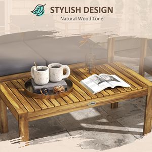 Set da Patio in Legno di Acacia a 4 Pezzi con Finitura Naturale, Include Cuscini e Tavolo per Vivere All'Aperto - Product Image 6