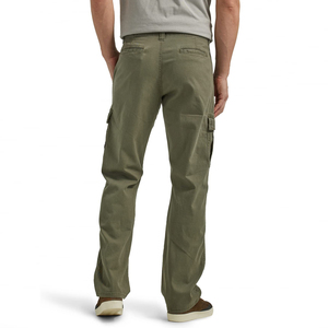 Pantalones Cargo Verde Oliva para Hombre, Corte Recto, Estilo Workwear de Lona de Peso Medio, Múltiples Bolsillos, Cierre de Botones - Product Image 6