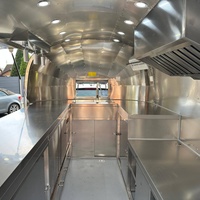 Mini-restaurant mobile sur roues, chariot de nourriture incurvé, ensemble complet de desserts pré-faits, sandwichs, glaces, café