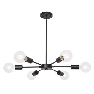 Moderno lampadario Sputnik a 6 luci industriale nero opaco lampada a sospensione per cucina isola soggiorno sala da pranzo Foyer - Product Image 1
