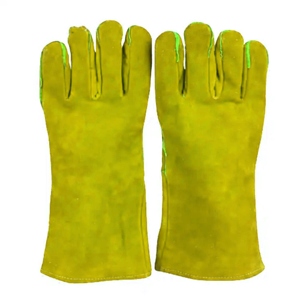 ถุงมือเชื่อมหนังวัวแท้แบบหนาทนทาน ป้องกันไฟและบาด สำหรับงานดับเพลิง - Product Image 3