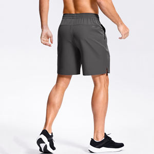 Pantalones Cortos Deportivos Casuales para Hombre, de Poliéster, Cintura Elástica, Cordón Interior, Tejido, Largura hasta la Rodilla, Secado Rápido, Diseño con Cierre, Patrón Liso - Product Image 2